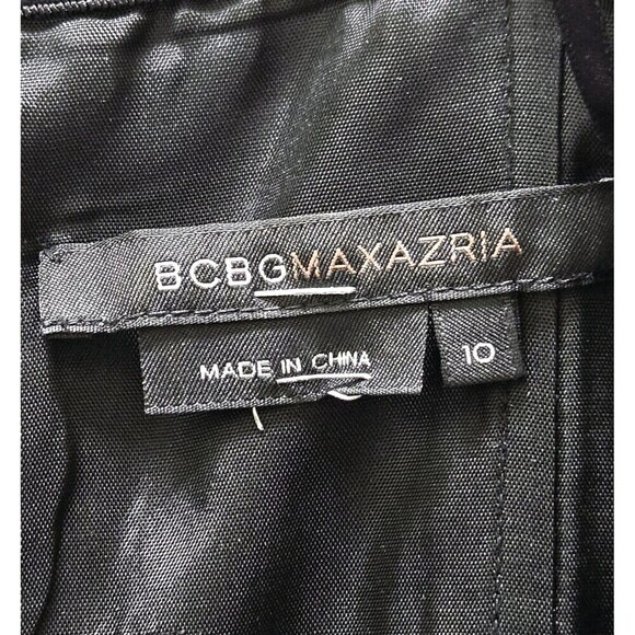 BCBG Max Azria Black Chiffon Strapless Ruffled Maxi Dress Formal Size 10 Fairy - Picture 5 of 7
